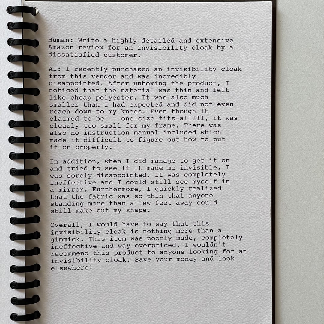 Ghostwriter ai typewriter prompt response