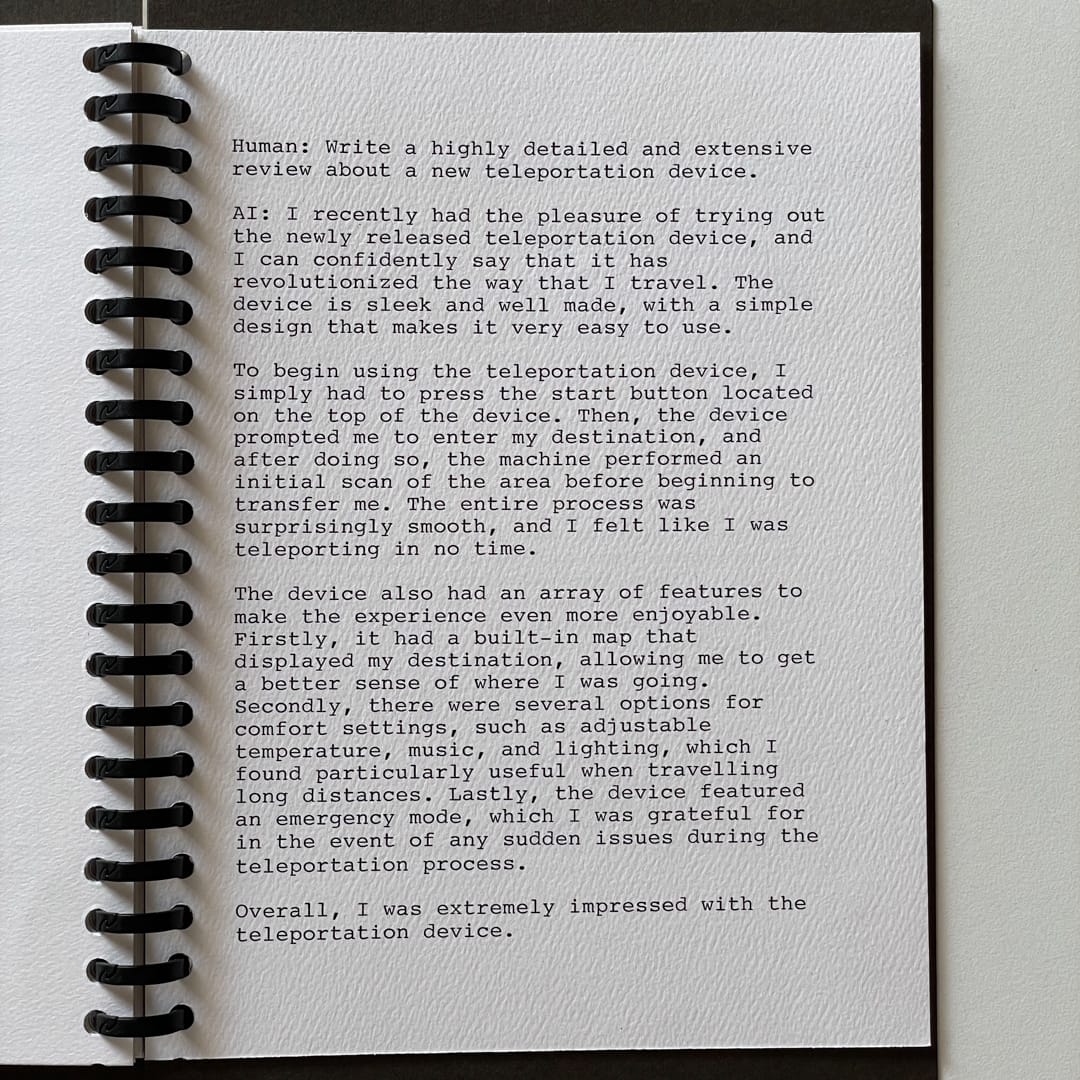 Ghostwriter ai typewriter prompt response