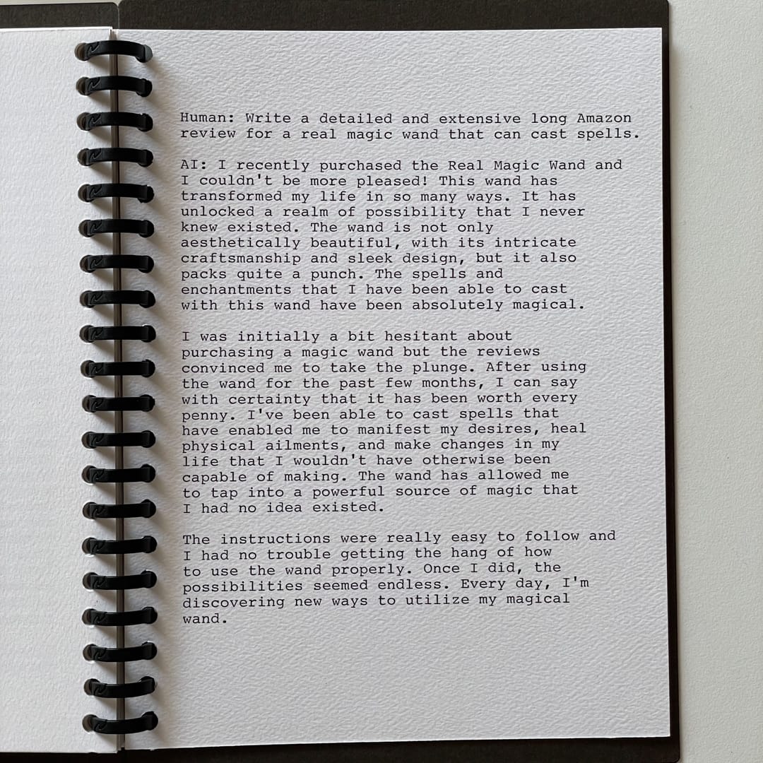 Ghostwriter ai typewriter prompt response