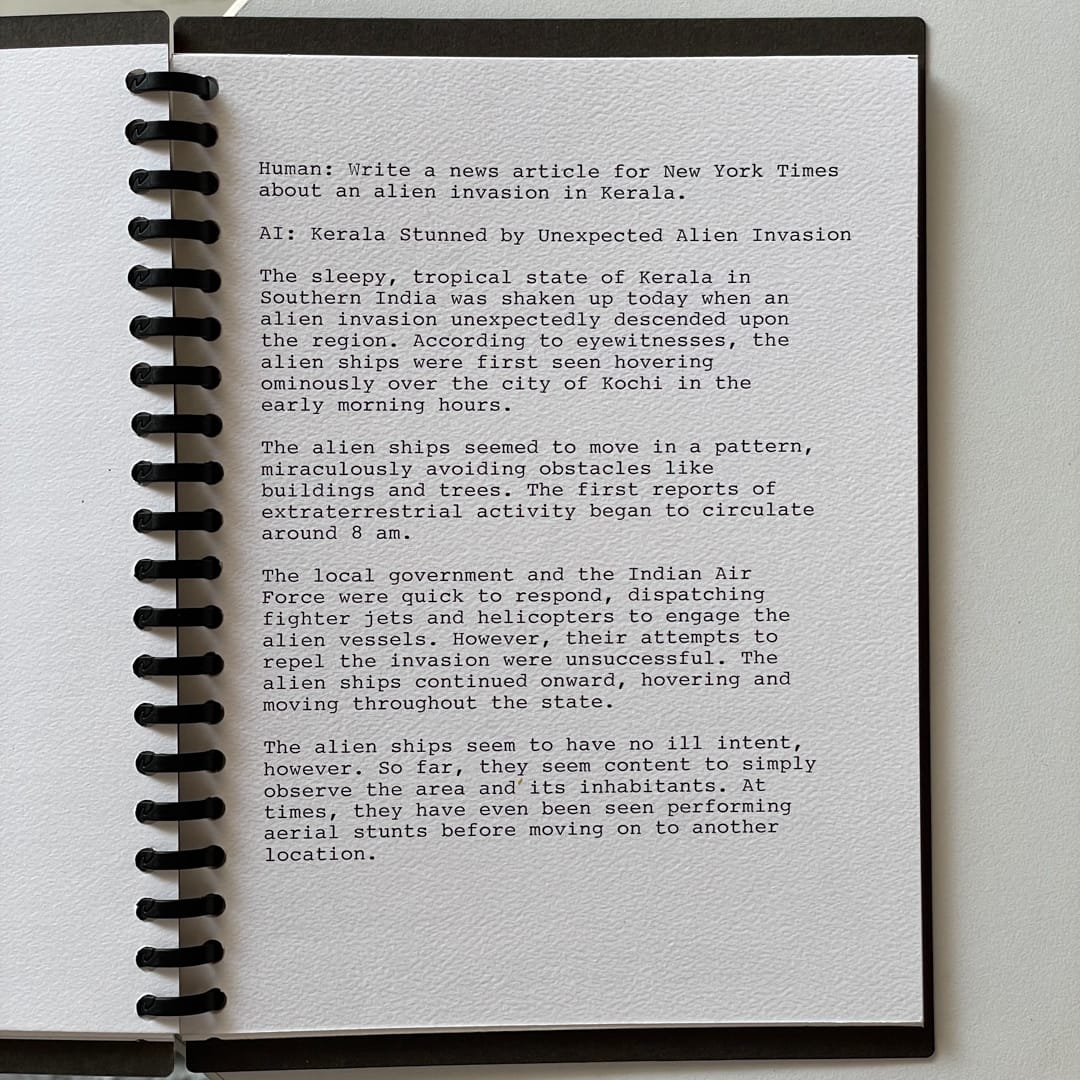 Ghostwriter ai typewriter prompt response